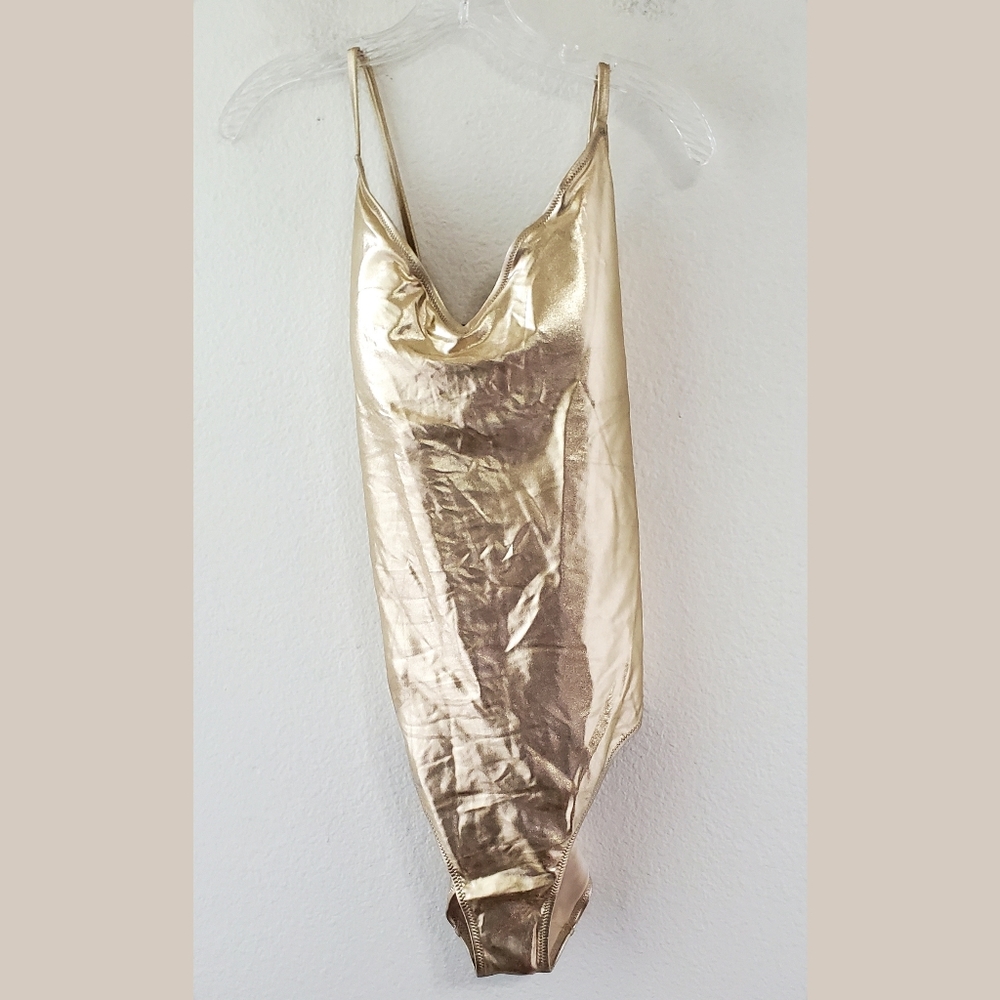 Aerie Gold Metallic NWOT One Piece Swimsuit XXL